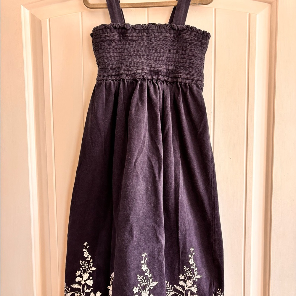GAP Girls Navy with White Embroidery Dress